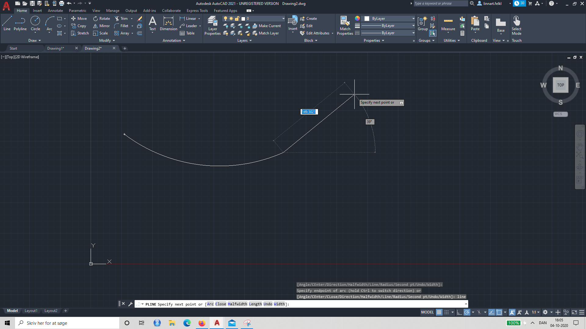 Polylines with PLINE command in AutoCAD - SCDA